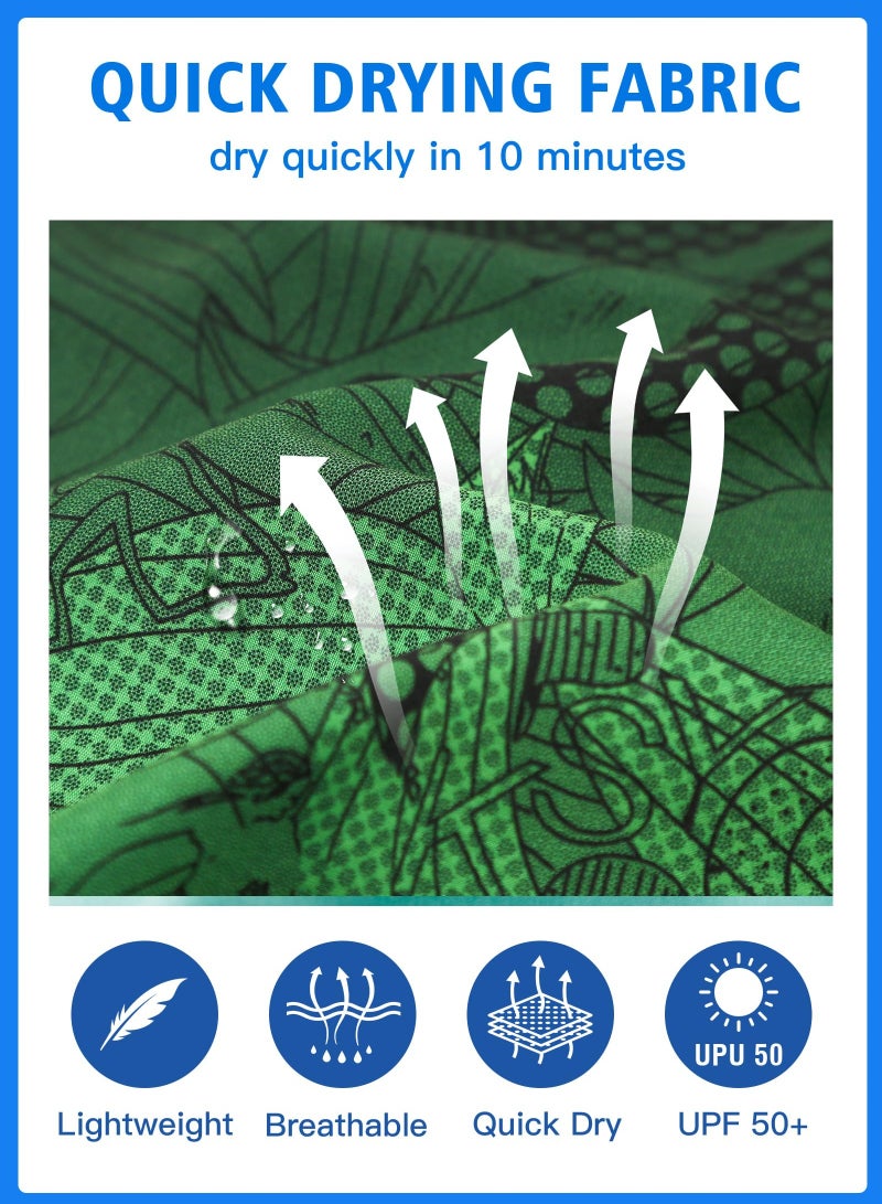 SYOSI Men's Swim Trunks 9" Quick Dry Bathing Suit Big & Tall Beach Swimsuits L - Image 2