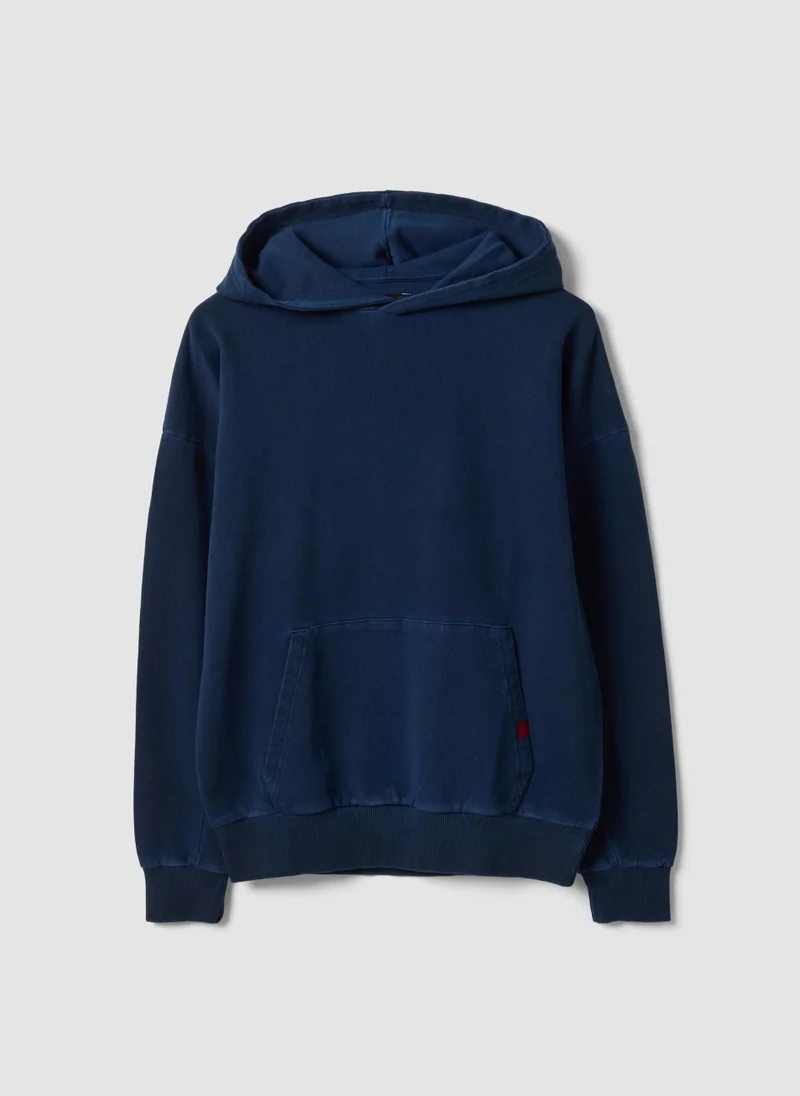 او في اس OVS Blue Pure Cotton Oversized Hoodie
