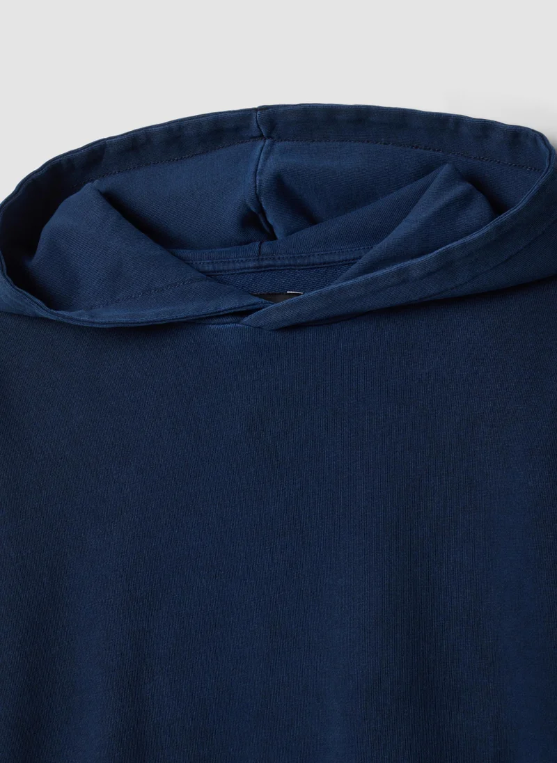 او في اس OVS Blue Pure Cotton Oversized Hoodie