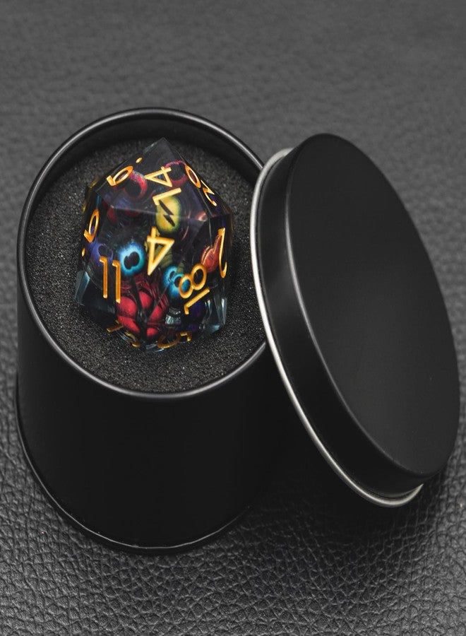 Maywin Dungeons and Dragons DND Dice D20, Moving Eyeball Liquid Core Dice Set D&D 33MM Oversized D20 Single Sharp Edge Resin dice with Gift Case, Polyhedral Dice for Role Playing Game - Image 3