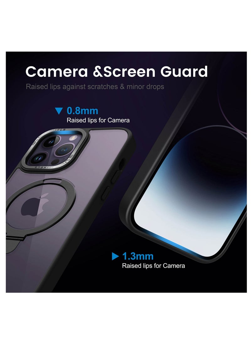 Anmi - magnetic aluminum stand case for iphone 14 pro max 6.7" Black - Image 1