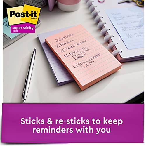 Post It ملاحظات بوست-إت الخضراء، 4x6 بوصة، 5 دفاتر، الملاحظات اللاصقة المفضلة رقم 1 في أمريكا، رذاذ حلو، ألوان باستيل (وردي، أزرق، نعناعي، أصفر)، إزالة نظيفة، 100% مادة معاد تدويرها (5428-AP) - Image 3