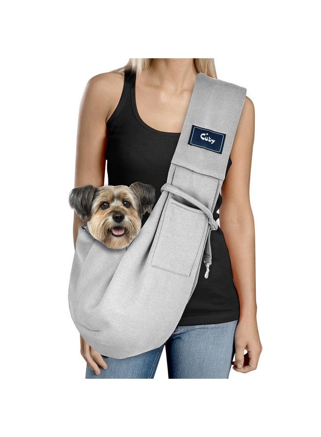CUBY Dog And Cat Sling Carrier  Hands Free Reversible Pet Papoose Bag  Soft Pouch And Tote Design  Suitable For Puppy, Small Dogs Cats Outdoor (Classic Grey) - Image 1