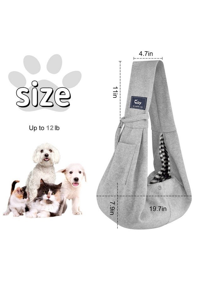 CUBY Dog And Cat Sling Carrier  Hands Free Reversible Pet Papoose Bag  Soft Pouch And Tote Design  Suitable For Puppy, Small Dogs Cats Outdoor (Classic Grey) - Image 5
