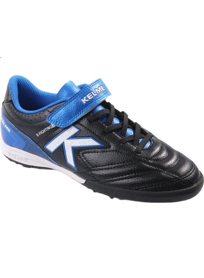 Kelme Youth Tf Turf Soccer Cleats, Competition Student Non-Slip Wear-Resistant Football Shoes For Men, Black/Blue, Size 39 - Image 3