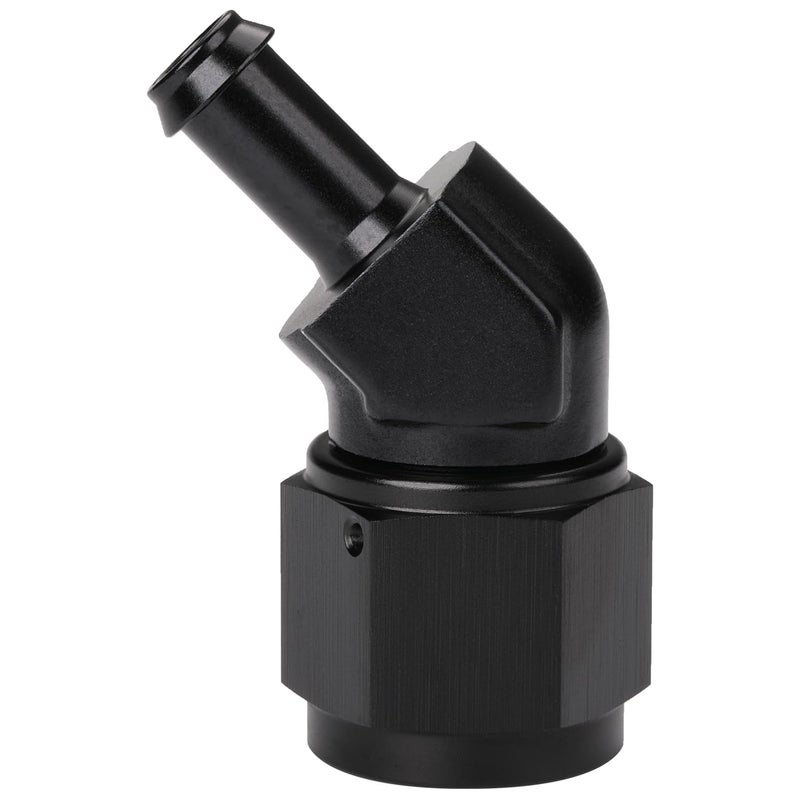 Podavelle 10AN Female to 38 Barb 45 Degree Hose Fitting Adapter Swivel Aluminum Black - Image 2