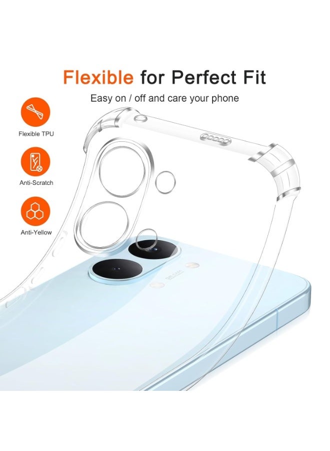 جراب شفاف لهاتف Vivo Y05 / Vivo Y11 5G 2026 / Vivo Y21 5G، مزود بزوايا معززة، تصميم نحيف ومقاوم للصدمات، مصنوع من مادة TPU المرنة. - Image 3