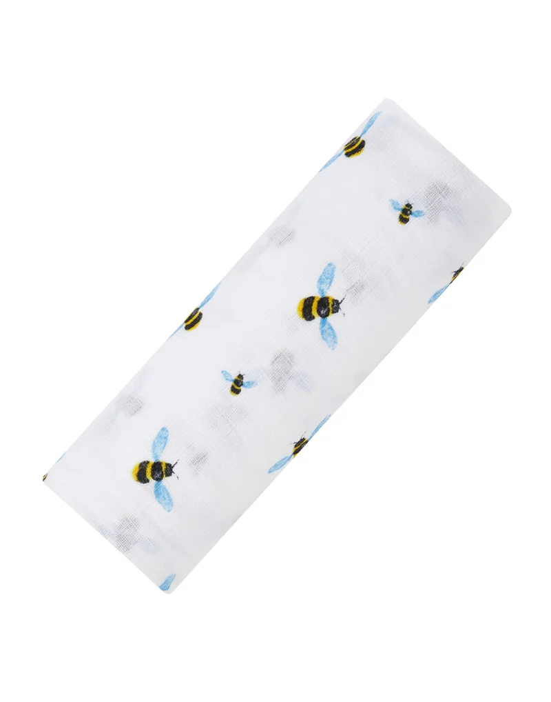 Malabar Baby Organic Muslin Swaddle Blankets (Single) - Bees