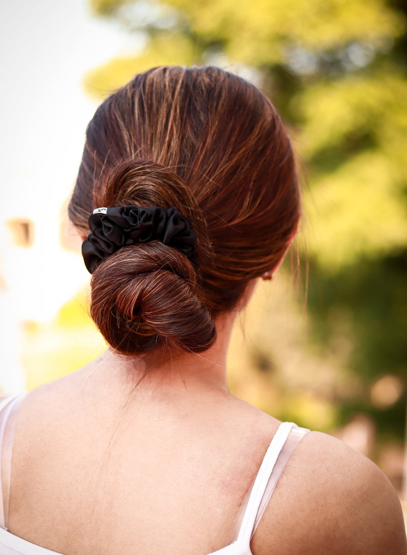 SILK ME Pure Mulberry Silk Scrunchie Black - Image 3