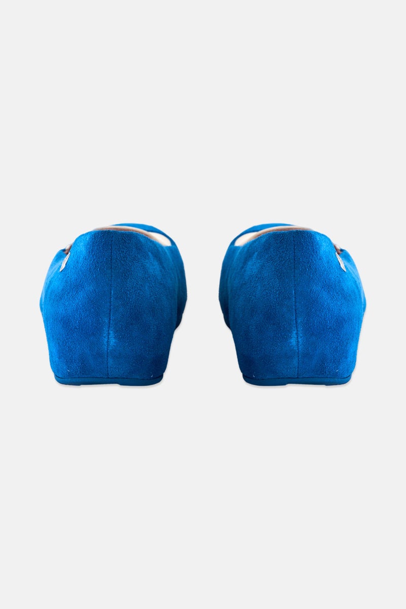 Fitflop x Stephen Jones Women Suede Slip On Flats, Blue - Image 4