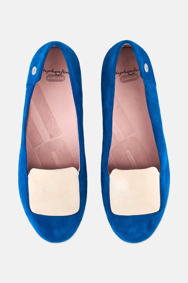 Fitflop x Stephen Jones Women Suede Slip On Flats, Blue - Image 2