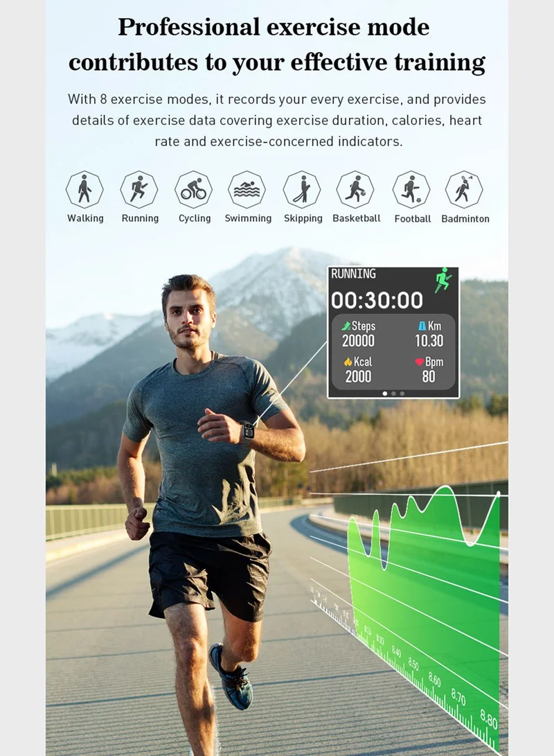 Ginger Smart Watch With Multiple Health & Fitness Features