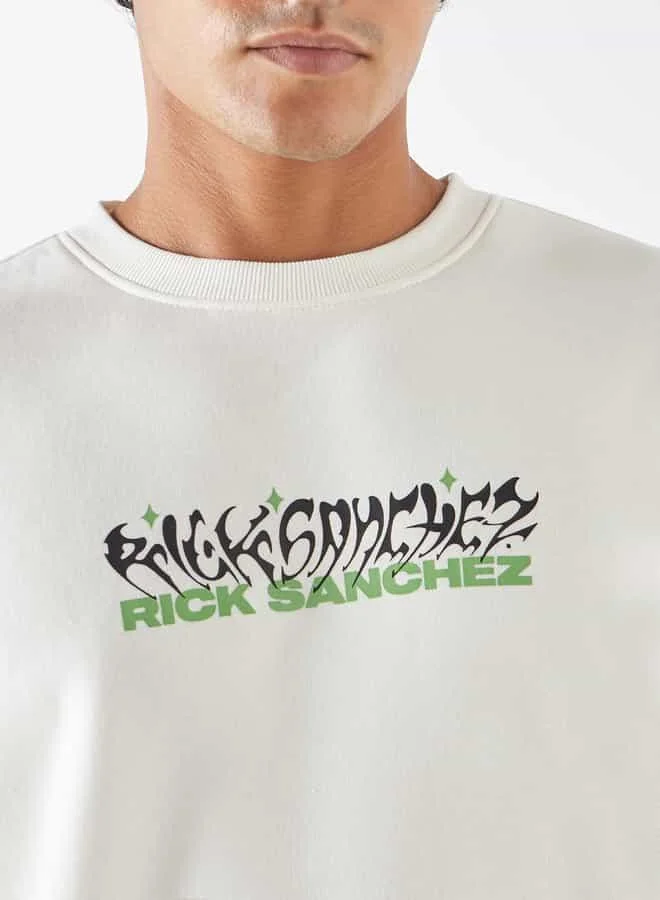SP Characters Rick Sanchez Print Sweatshirt with Long Sleeves