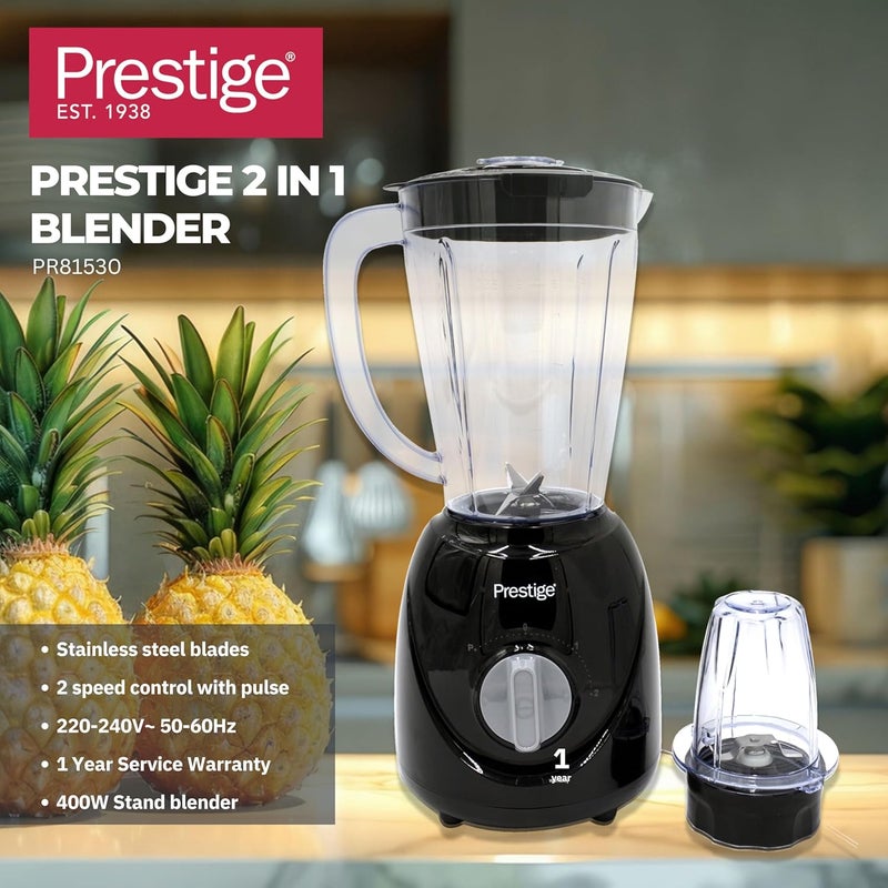 Prestige 2 in 1 Stand Blender 1.5 Ltr 400W with Grinder Mills 1.5 L 400 W PR81529 white - Image 5