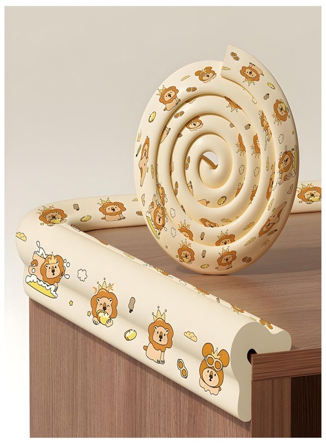 ClickFit Baby Safety Edge and Corner Guards, 2m Length, Cartoon Bear Pattern, Foam Protection (Beige) - Image 1