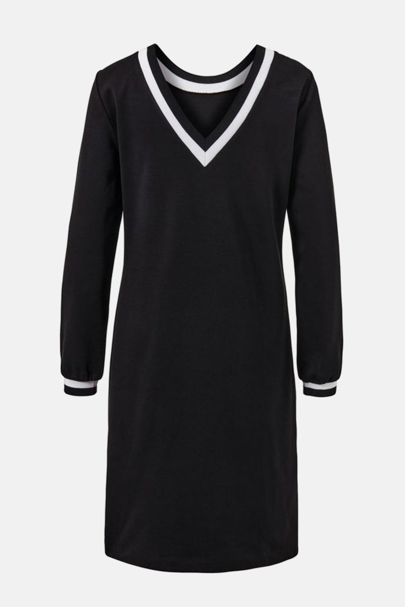 Tchibo Women Plain Midi Casual Dress, Black - Image 3
