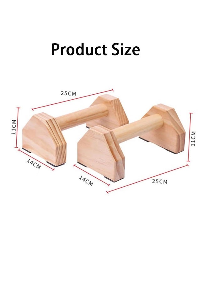 GMORO 1 Pair Home Fitness Equipment Small Stand Rotating Stand Rotating Push up Parallettes Push up Stand Handstand Bar Push up Bracket Frame Handle Solid Wood To Rotate - Image 4