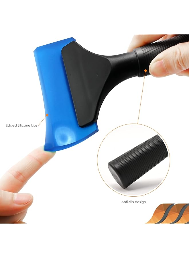 إيروريكس ممسحة مطاطية صغيرة مقاس 5 بوصات لتظليل الزجاج الأمامي لزجاج نافذة السيارة والمرآة والدش وتنظيف نوافذ السيارات باللون الأزرق - Image 2