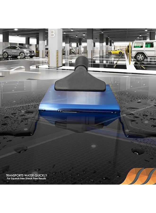 إيروريكس ممسحة مطاطية صغيرة مقاس 5 بوصات لتظليل الزجاج الأمامي لزجاج نافذة السيارة والمرآة والدش وتنظيف نوافذ السيارات باللون الأزرق - Image 3