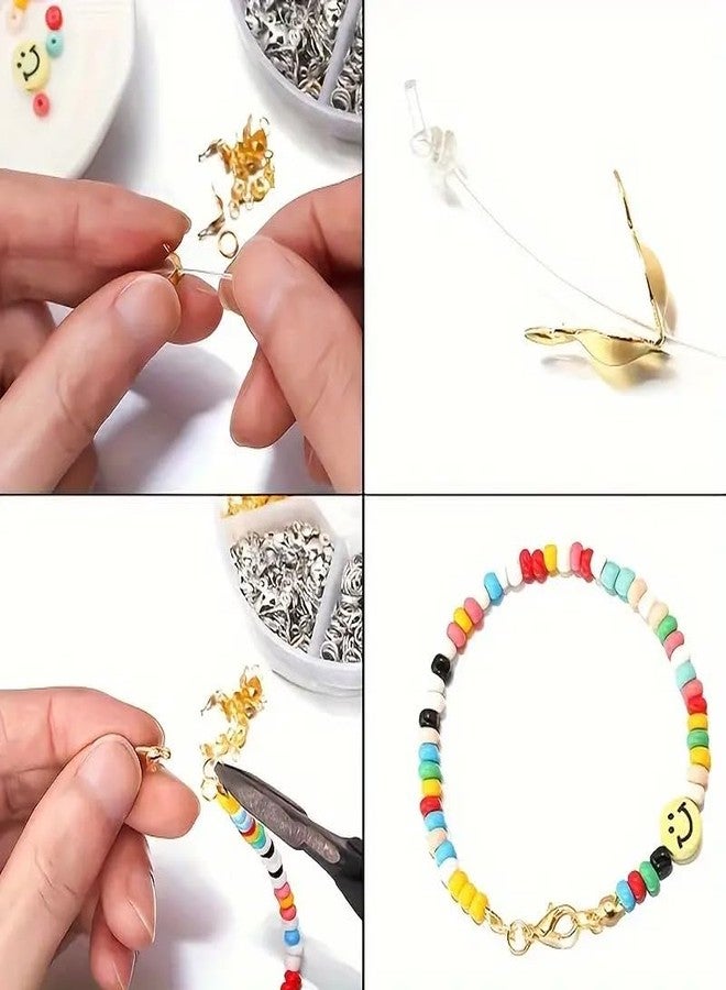 VELBOUZ DIY Jewelry Making Kit, Simplistic Style Daisy Charms, White Polymer Clay, Golden Spacer, White Glossy Plastic Pearls & Alphabet, for Making Bracelet Jewelry Accessories - Image 3