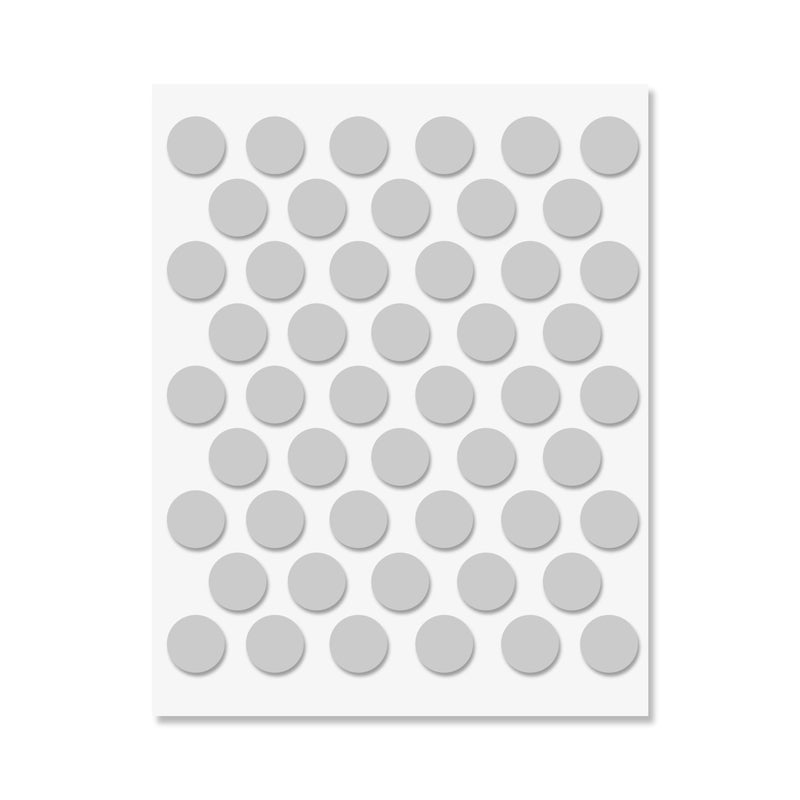UNMAR Grey Self-Adhesive Screw Hole Stickers - 50 Pcs. 0.55 Inch / 14 Mm Peel Stick Dust Proof Tape, Water Resistance Pvc Caps For Wood Cabinets, Furniture, Drawer, Wardrobe, Kitchen, Table - Image 1