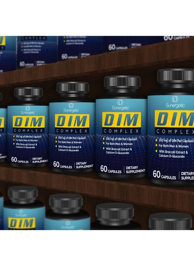 Premium DIM SupplementIncludes 150mg DIM (diindolylmethane), Broccoli, Calcium D-Glucarate & Bioperine- DIM Capsules for Men & WomenDIM Complex for Menopause Support & Balance - 60 DIM Capsules