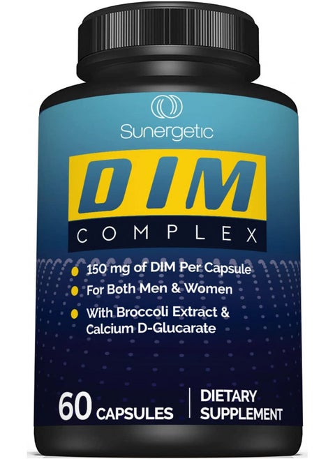 Premium DIM SupplementIncludes 150mg DIM (diindolylmethane), Broccoli, Calcium D-Glucarate & Bioperine- DIM Capsules for Men & WomenDIM Complex for Menopause Support & Balance - 60 DIM Capsules