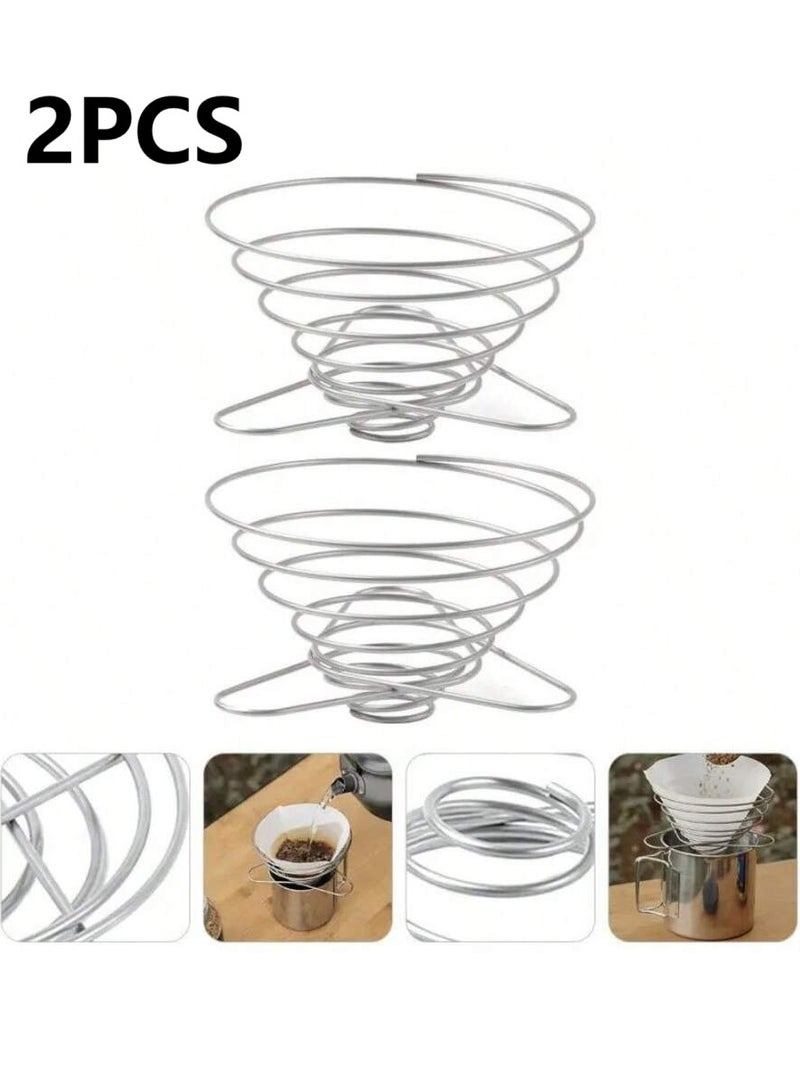 Collapsible hand brew coffee drip tip for camping coffee, reusable stainless steel coffee filter holder for camping  - Image 5