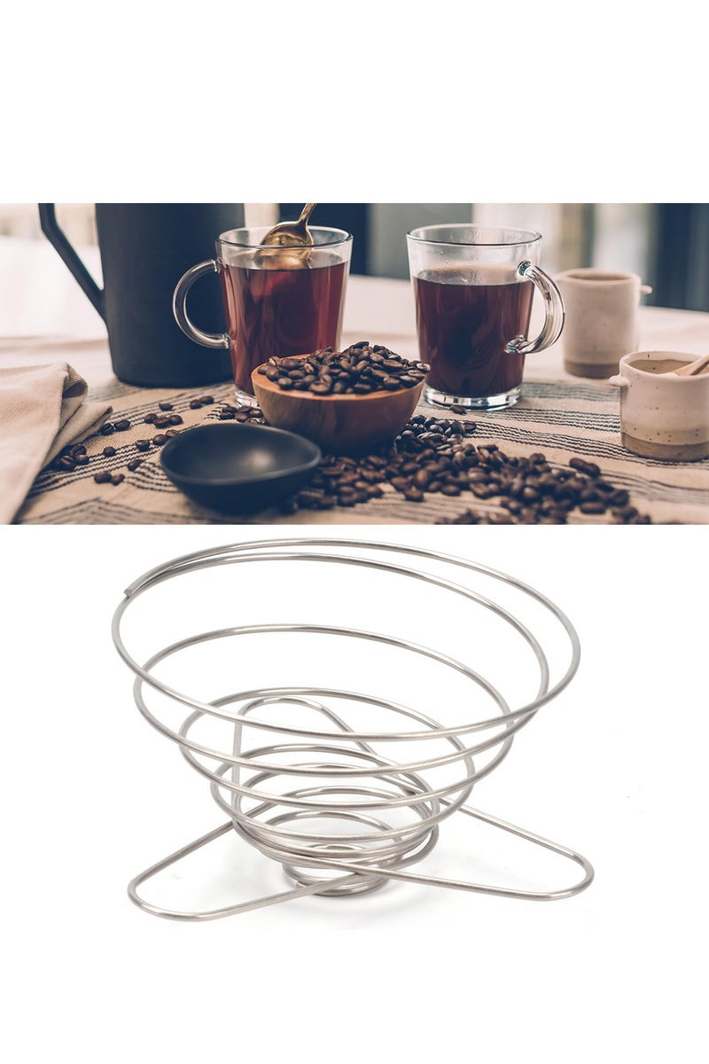 Collapsible hand brew coffee drip tip for camping coffee, reusable stainless steel coffee filter holder for camping  - Image 2