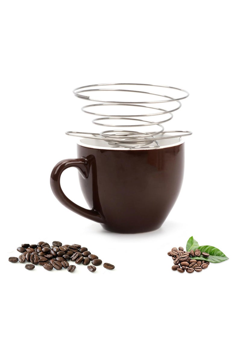 Collapsible hand brew coffee drip tip for camping coffee, reusable stainless steel coffee filter holder for camping  - Image 1