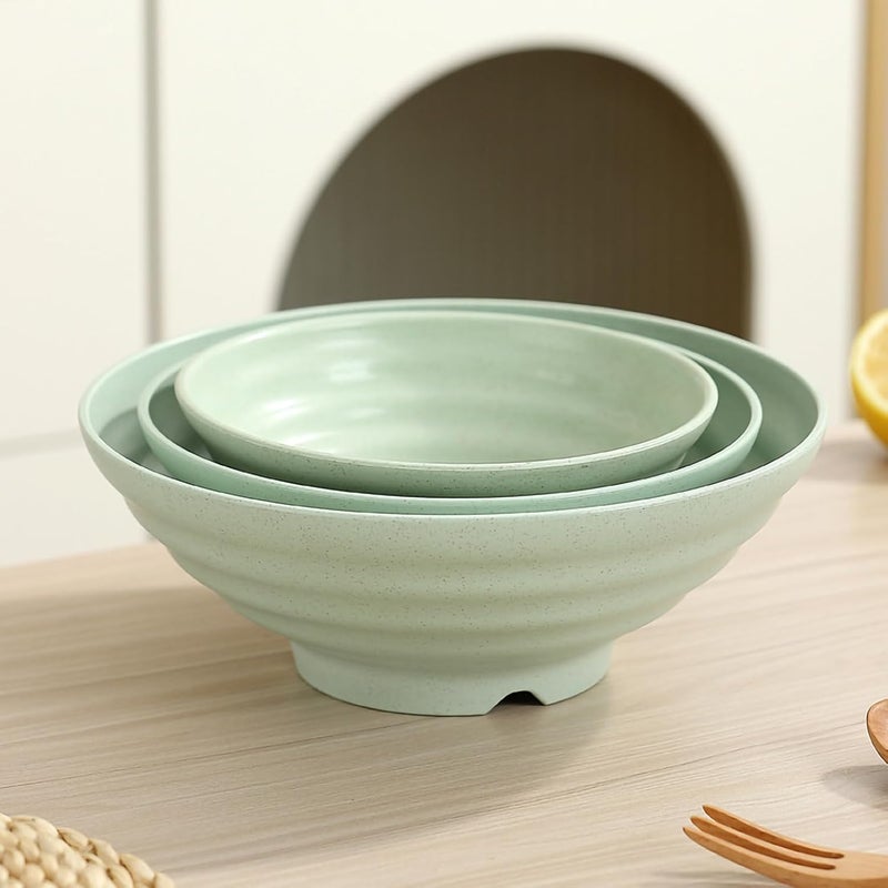 PLENARO PLANARO Wheat Straw Bowl Set, Eco-Friendly, Lightweight & Unbreakable Microwave Safe Bowl Set,Cereal and Soup Bowls Serving Oatmeal and Salad,Ideal for Home, Kids,Travel (25CM) (Random, Pack of 4) - Image 3