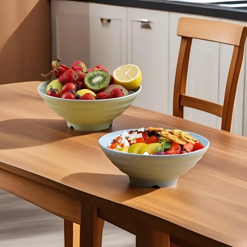 PLENARO PLANARO Wheat Straw Bowl Set, Eco-Friendly, Lightweight & Unbreakable Microwave Safe Bowl Set,Cereal and Soup Bowls Serving Oatmeal and Salad,Ideal for Home, Kids,Travel (25CM) (Random, Pack of 4) - Image 5