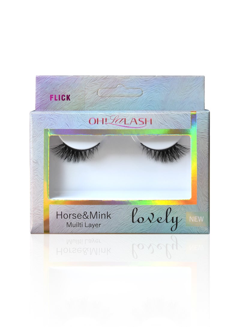 أوه! لالاش 3d  رموش صناعية جميلة من الشعر الطبيعي بثلاث طبقات - Image 2