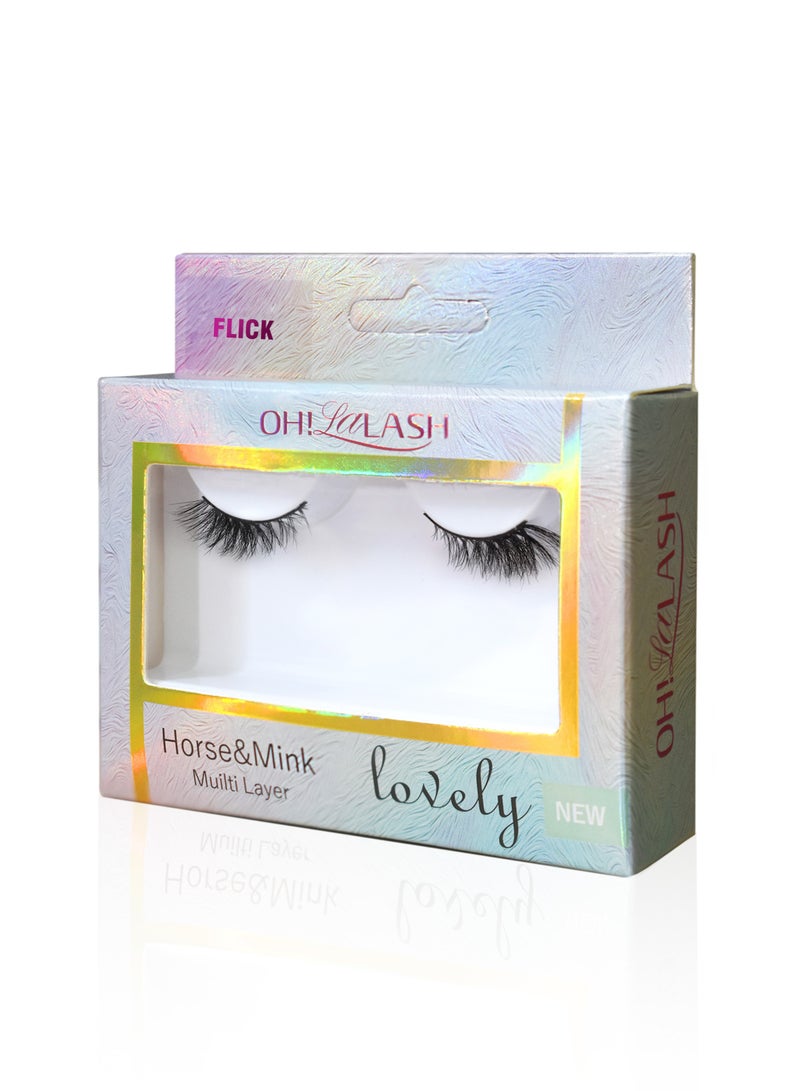 أوه! لالاش 3d  رموش صناعية جميلة من الشعر الطبيعي بثلاث طبقات - Image 3