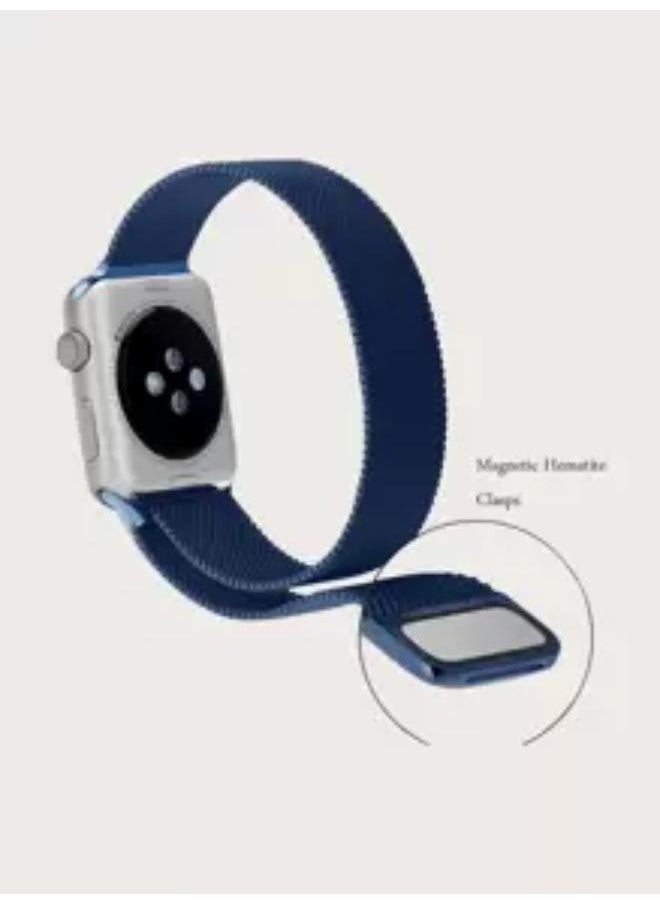ROCKROSE Nylon Weave Apple Watch Band – 42/44mm – Blue  - Image 4