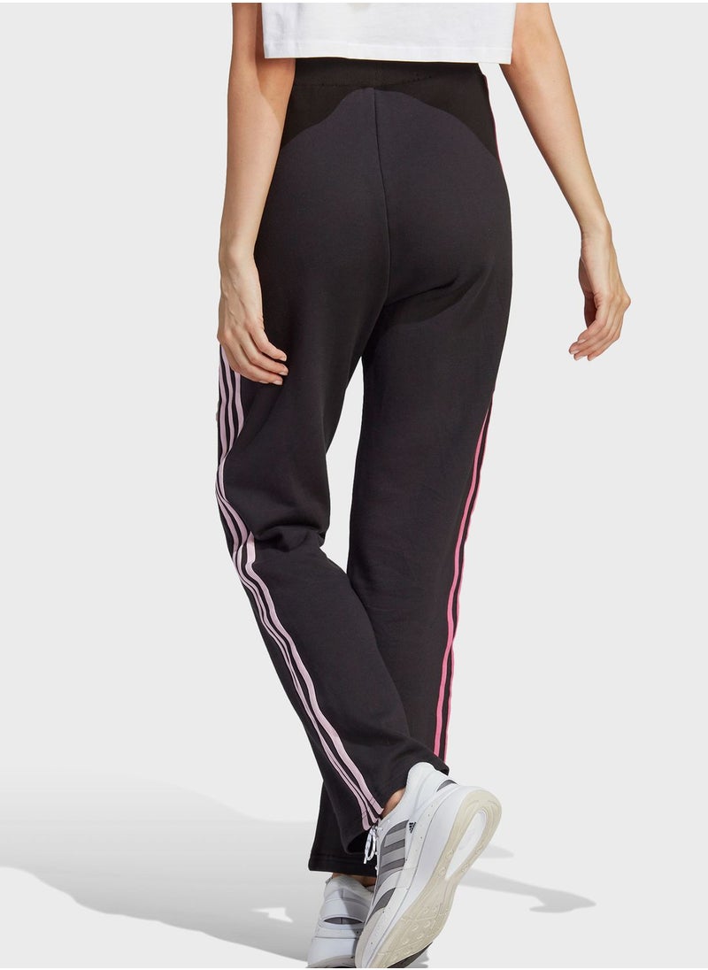 Adidas - 3 Stripe High Rise Flower Print Sweatpants - Image 1