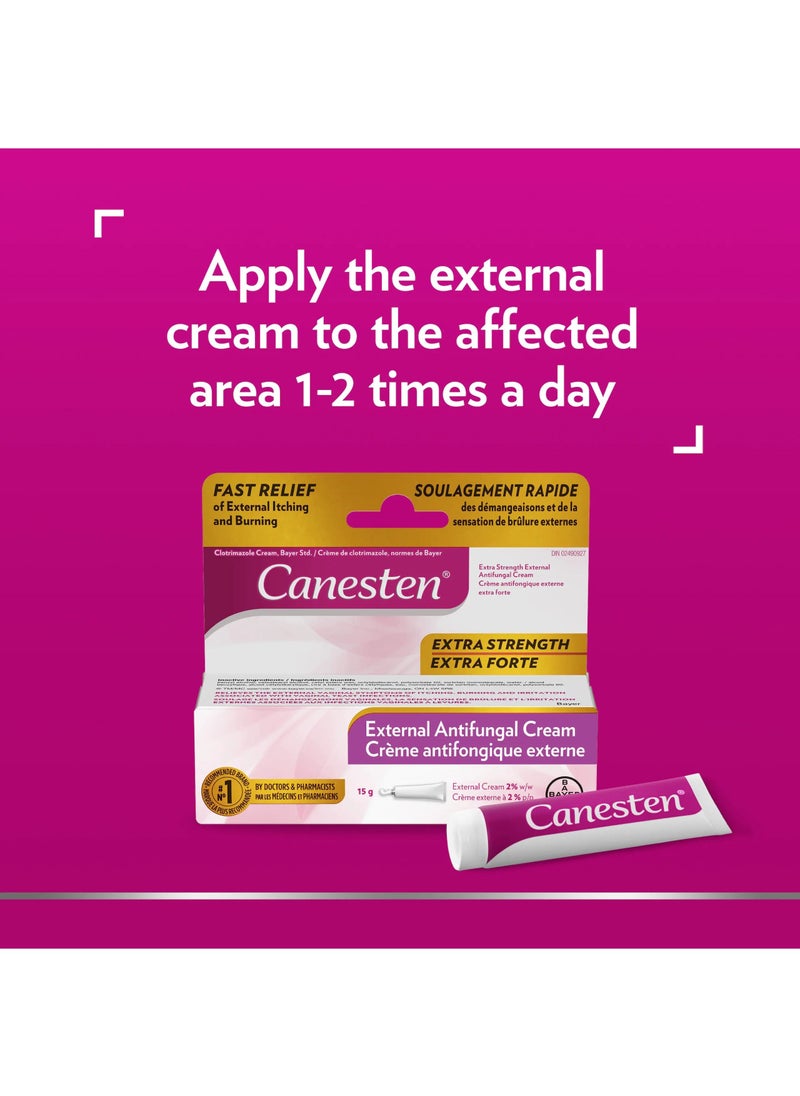 Canesten - Extra Strength External Antifungal Cream Fast Relief from Itching and Burning 15 g - Image 1