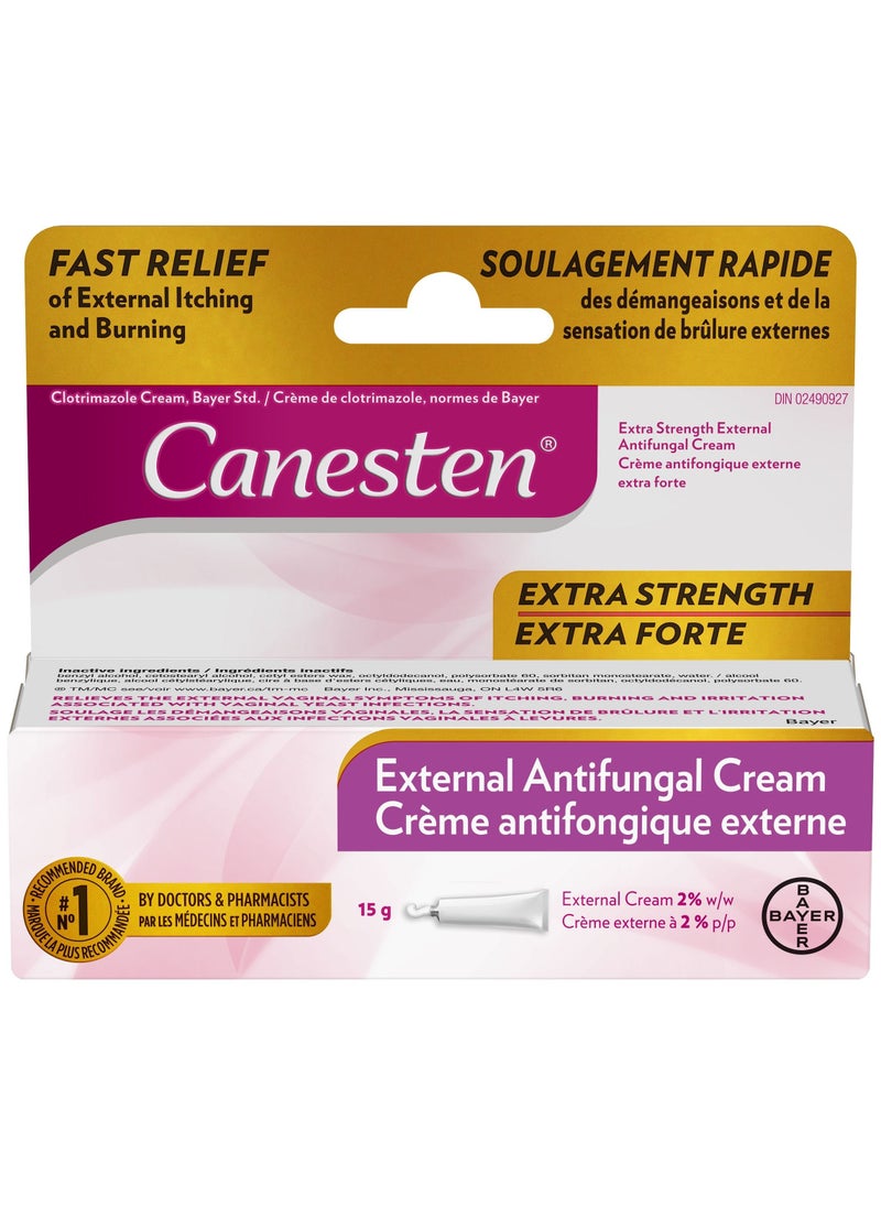 Canesten - Extra Strength External Antifungal Cream Fast Relief from Itching and Burning 15 g - Image 1