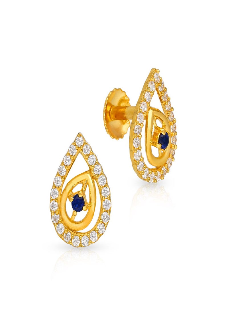 Malabar Gold and Diamonds 22k 916 Purity Gold Studs Earrings for Women DZER309Y  - Image 1