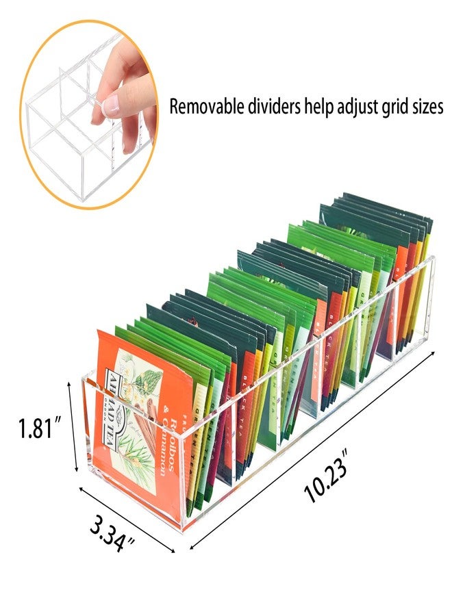 Goindy Tea Bag Organizer, Clear Tea Bag Holder with 6 Slot, Tea Packet Storage for Countertop, Drawer, Kitchen, Pantry, Cabinet, 2 Pack - Image 2