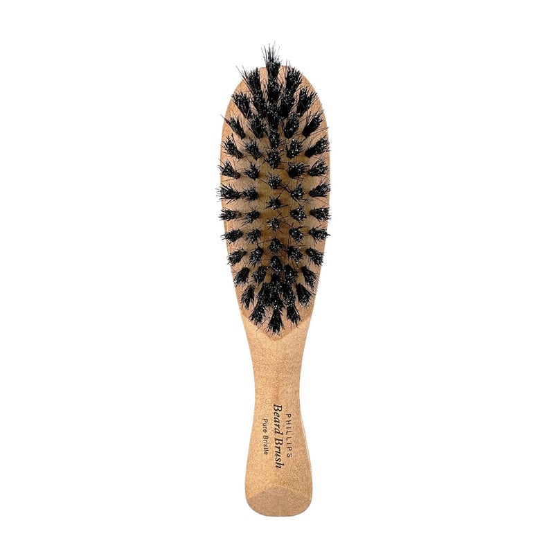 Phillips Brush فرشاة لحية من فيليبس - فرشاة شعر خشن من شعر الخنزير - أداة تصفيف خشبية خفيفة الوزن للرجال لتصفيف الشعر الوجه