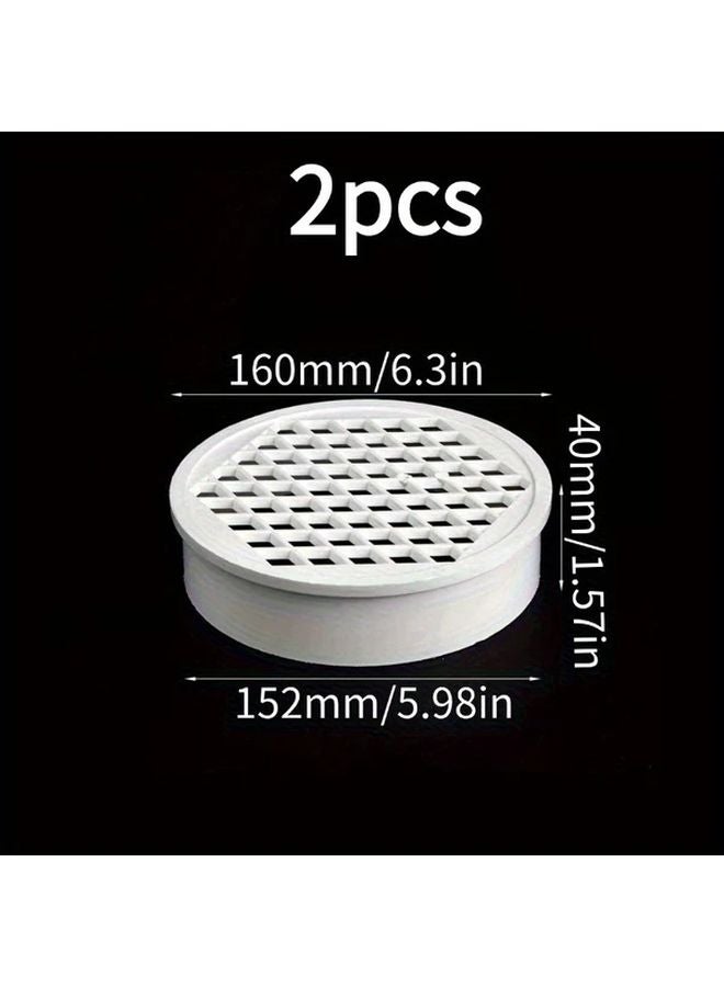 Heavy Duty Plastic Drain Cover 160mm 2 Pack Reusable Anti Clogging Mesh Filter - Image 1