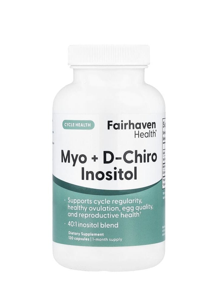 fairhaven health Myo + D-Chiro Inositol 120 Capsules  - Image 1