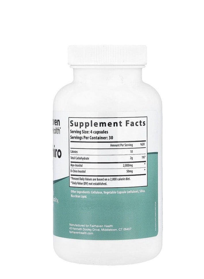 fairhaven health Myo + D-Chiro Inositol 120 Capsules  - Image 2