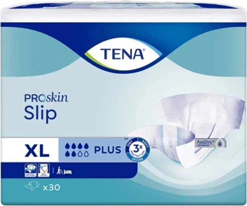 Tena 6 Drop Waistband Patient Diapers XLARGE (LARGE SIZE) 30 pcs