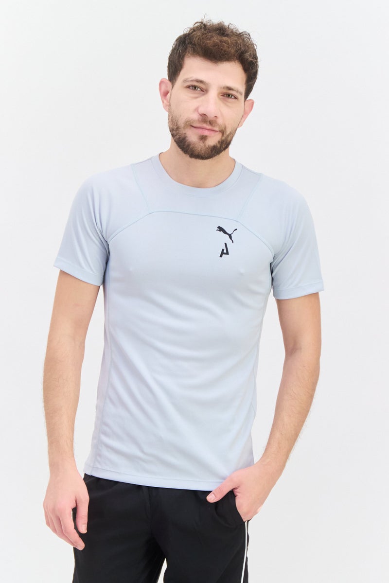PUMA Men Sportswear Fit Short Sleeve Outdoor T-Shirt, Light Grey - Image 1
