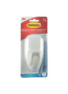3M Water-Resistant Plastic Bathroom Hook White 2.3 x 9.13 x 11.75 Inch 17600B  - Image 1