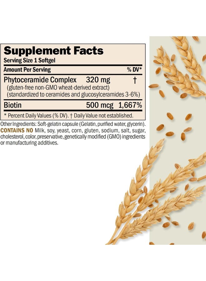 ANDREW LESSMAN Phytoceramides with Biotin 60 Softgels - Skin’s Vital Natural Internal Moisturizer. Naturally Enhances Soft, Smooth, Radiant Skin. No Additives. Small Easy to Swallow Softgels - Image 2
