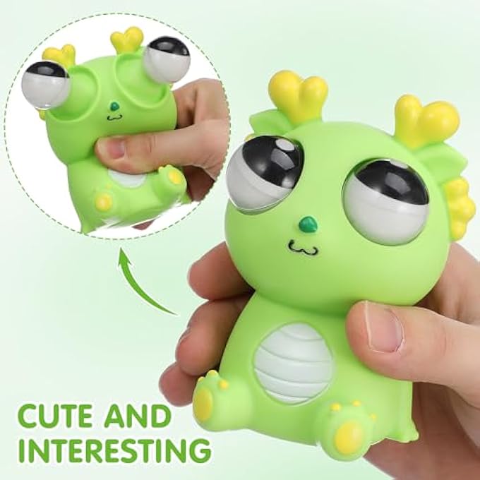 Vaguelly Funny Dragon Squeeze Toy with Big Eyes Stress Relief and Party Bags for Parties and Birthday Parties Sensory Stress Toy Made of Safe Materials - Image 3