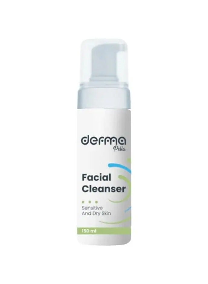 Derma Pella Facial Cleanser, Foaming Face Wash For Sensitive & Dry Skin 150ml